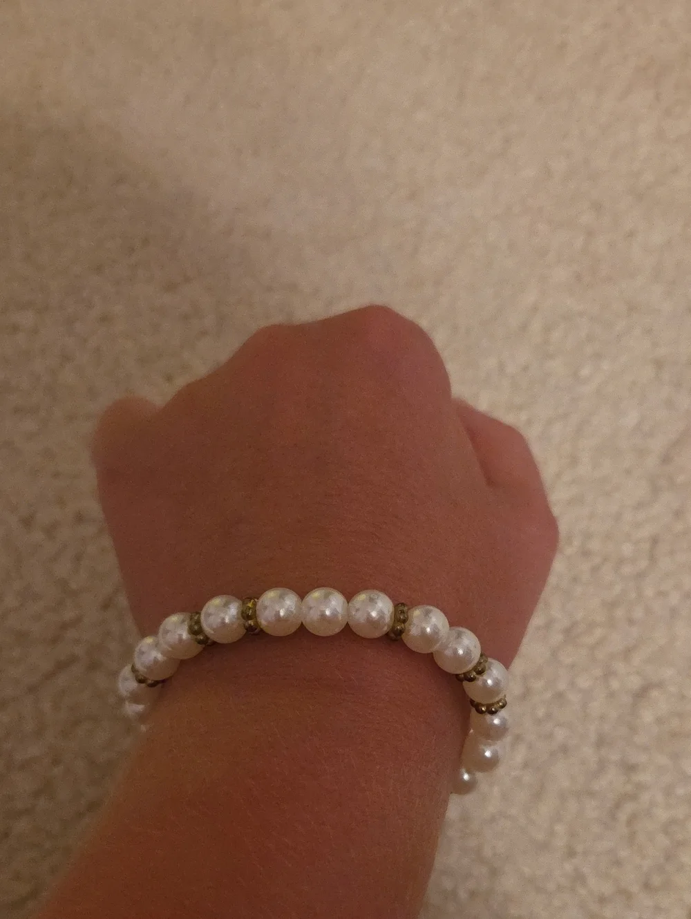 Classic White Pearl Bracelet with Gold Accents - Women’s Fashion Jewelry